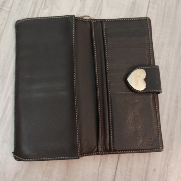 Auth GUCCI GG Canvas & Leather Brown Bifold Long Wallet Purse Women's - Picture 9 of 16